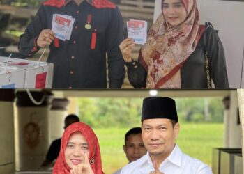 Nyoblos di TPS Blang Bitra Peureulak, Al-Farlaky dan Isteri Disambut Hangat Warga Setempat