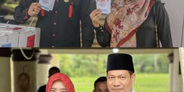 Nyoblos di TPS Blang Bitra Peureulak, Al-Farlaky dan Isteri Disambut Hangat Warga Setempat