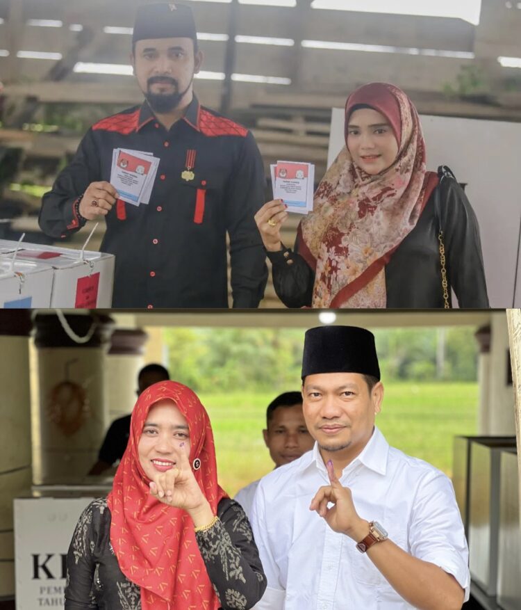 Nyoblos di TPS Blang Bitra Peureulak, Al-Farlaky dan Isteri Disambut Hangat Warga Setempat