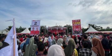 Sempat Diguyur Hujan, Kampanye Akbar AZAN di Lhoknibong Penuh Perjuangan