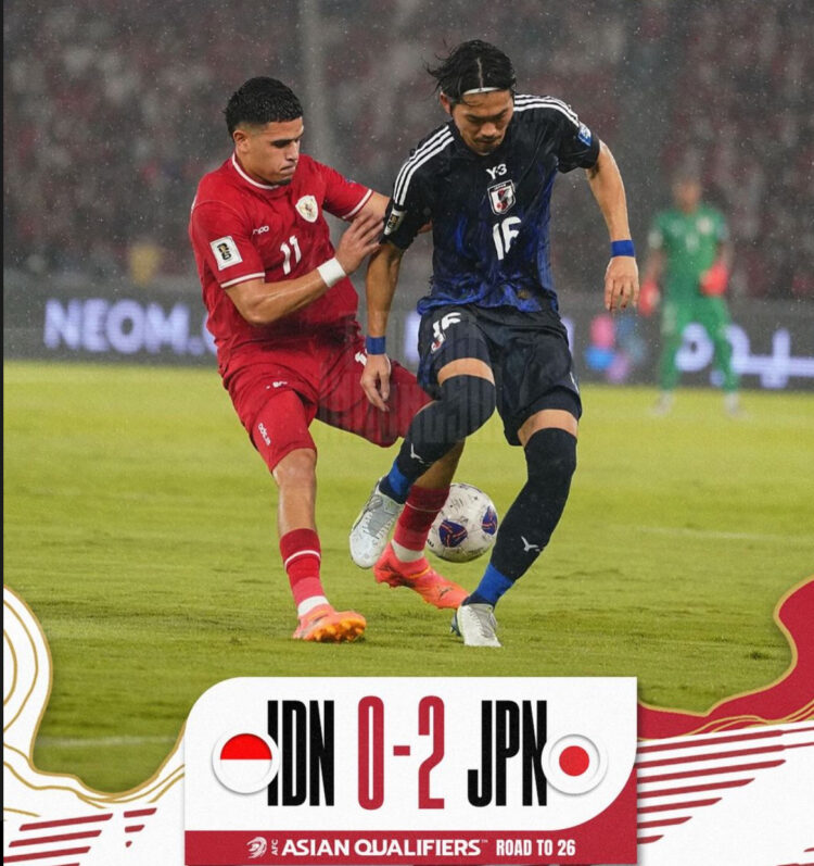 Babak Pertama, Indonesia Tertingal 2-0 Lawan Jepang