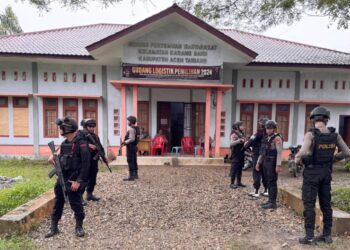 Pamatwil OMP Seulawah Pastikan Kotak Suara di KIP Aceh Tamiang Dijaga Ketat Aparat Kepolisian