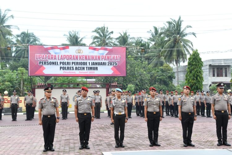 Periode 1 Januari 2025, Sebanyak 51 Personel Polres Aceh Timur Naik Pangkat