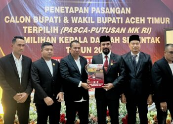 KIP Aceh Timur Tetapkan Al-Faralky dan T Zainal Sebagai Bupati dan Wakil Bupati