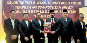 KIP Aceh Timur Tetapkan Al-Faralky dan T Zainal Sebagai Bupati dan Wakil Bupati