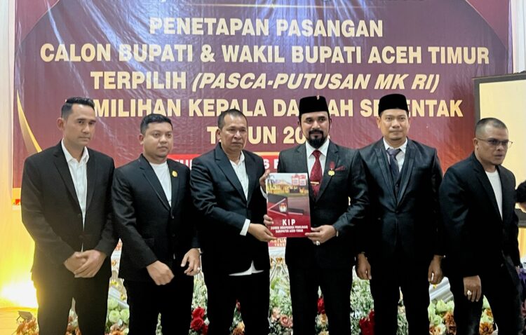KIP Aceh Timur Tetapkan Al-Faralky dan T Zainal Sebagai Bupati dan Wakil Bupati