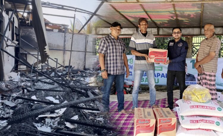 Haji Uma Salurkan Bantuan untuk Korban Kebakaran di Simpang Ulim Aceh Timur