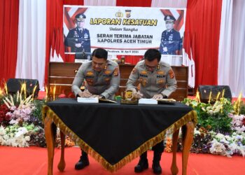 Polres Aceh Timur Gelar Lepas Sambut Kapolres, AKBP Nova Suryandaru Pamit, AKBP Irwan Kurniadi Bertugas