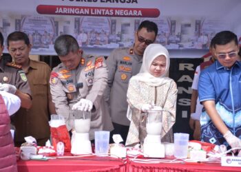 Polres Langsa Musnahkan 23 Gram BB Narkotika, 8 Tersangka Diamankan