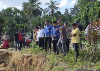 9 Desa Terancam Putus Akses, Wabup Aceh Timur Tinjau Lokasi Longsor di Pantee Bidari