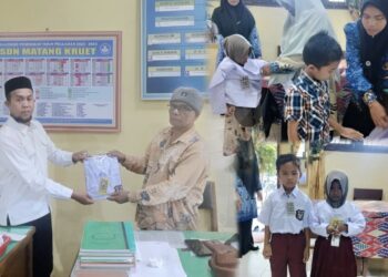 Anggota DPRK Aceh Timur Serahkan Bantuan Seragam Sekolah dan Siap Perjuangkan Ruang Guru