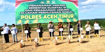 Polres dan Pemkab Aceh Timur Bersinergi dalam Program Penanaman Jagung Serentak