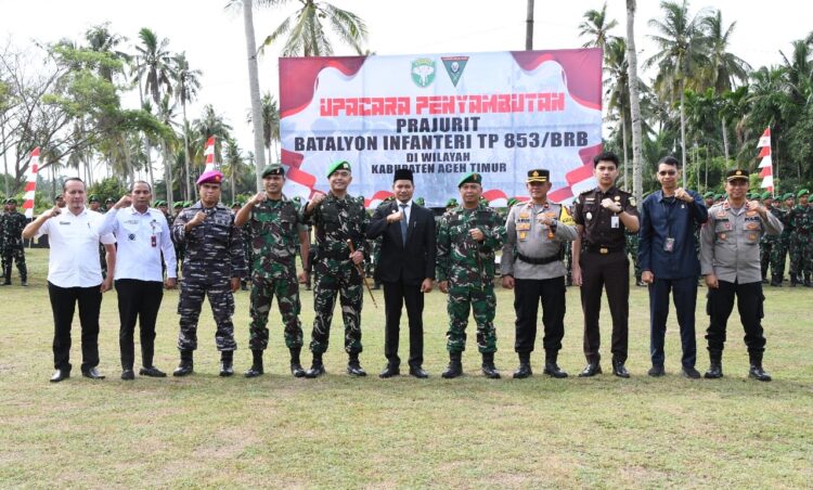Aceh Timur Sambut Batalyon Infanteri 853/BRB, Wabup Harap Sinergi TNI untuk Pembangunan