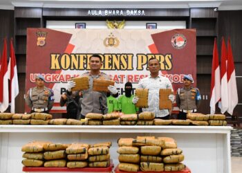 Polres Aceh Timur Gagalkan Penyelundupan 67 Kg Ganja, 2 Pelaku Diamankan