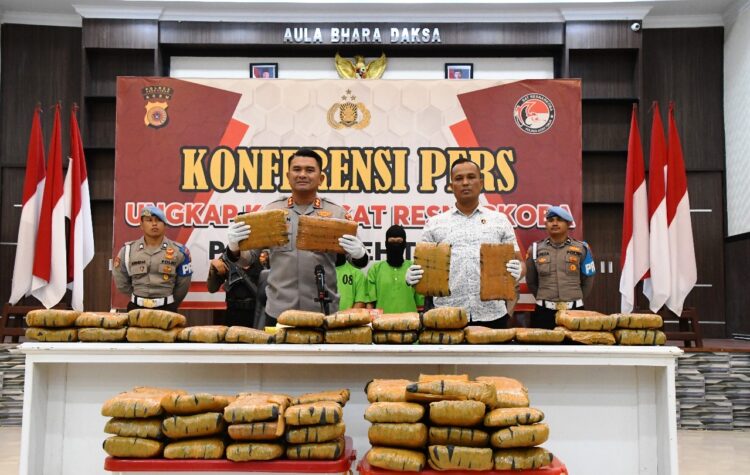 Polres Aceh Timur Gagalkan Penyelundupan 67 Kg Ganja, 2 Pelaku Diamankan