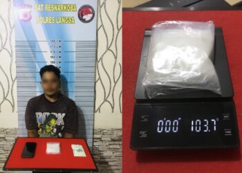 Polres Langsa Gagalkan Peredaran Sabu 103,70 Gram, Satu Tersangka Diamankan
