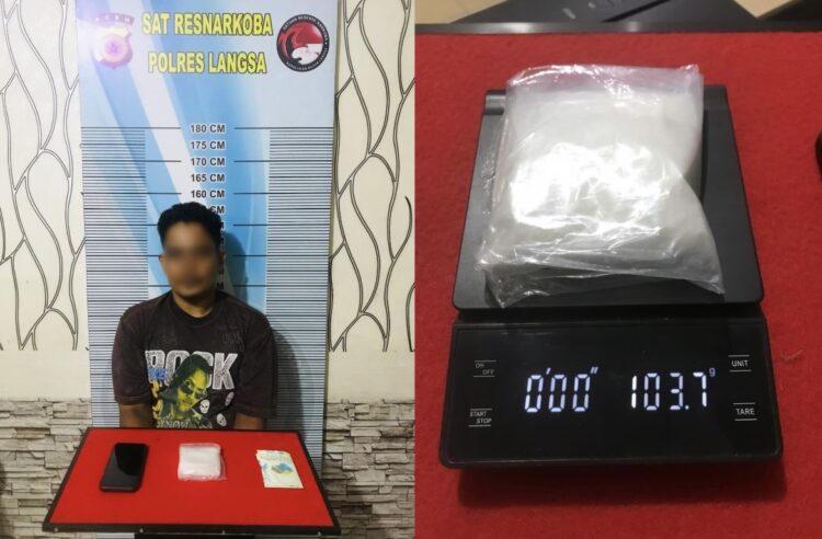 Polres Langsa Gagalkan Peredaran Sabu 103,70 Gram, Satu Tersangka Diamankan