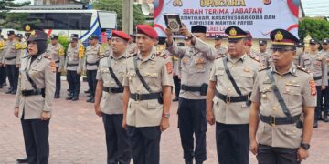 AKBP Mughi Pimpin Sertijab di Polres Langsa, Ini Daftar Pejabat Baru