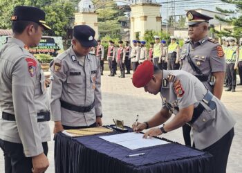 Kapolres Langsa Pimpin Sertijab Pejabat Utama, Ini Daftar Lengkapnya