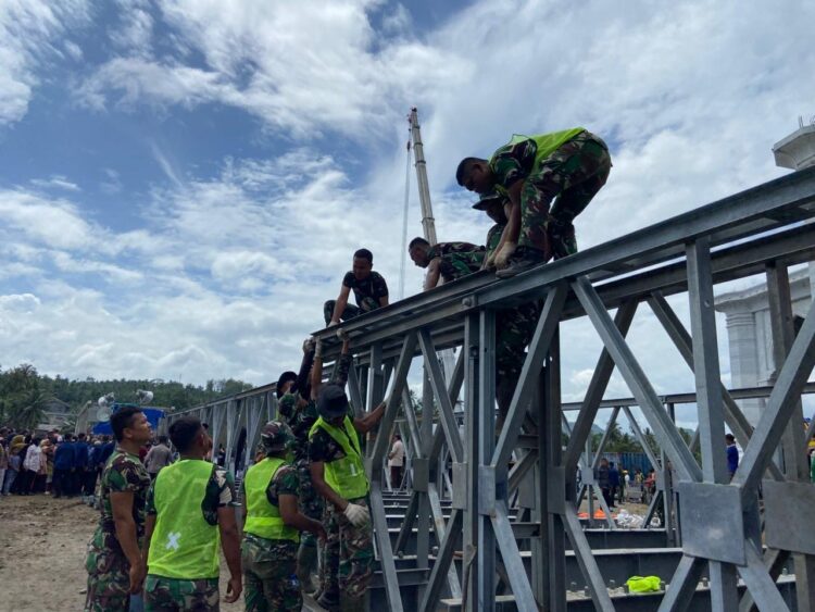 Kodam IM Pasang Jembatan Bailey untuk Pulihkan Akses Transportasi di Aceh