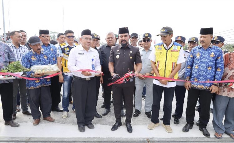 Janji Ditunaikan, Bupati Al-Farlaky Resmikan Jembatan Peureulak