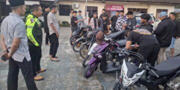 24 Motor Knalpot Brong Disita di Nagan Raya