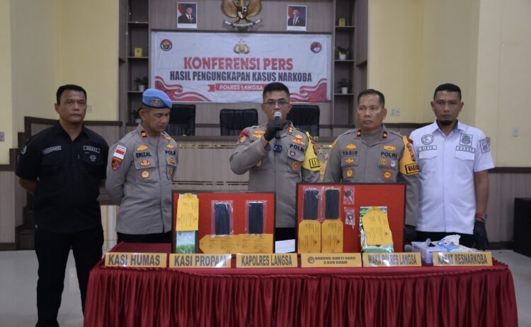 Polres Langsa Ungkap Kasus Narkoba, 2.039 Gram Sabu Diamankan