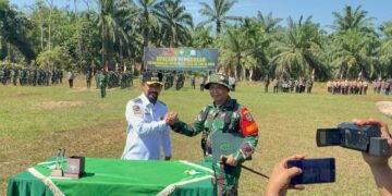 Bupati Al-Farlaky Pimpin Upacara Pembukaan TMMD ke-128 di Birem Bayeun