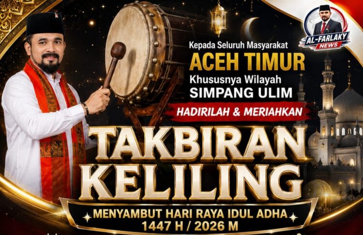 Takbir Keliling Idul Adha Digelar di Simpang Ulim, Al-Farlaky: Pemerataan Harus Terasa sampai ke Barat