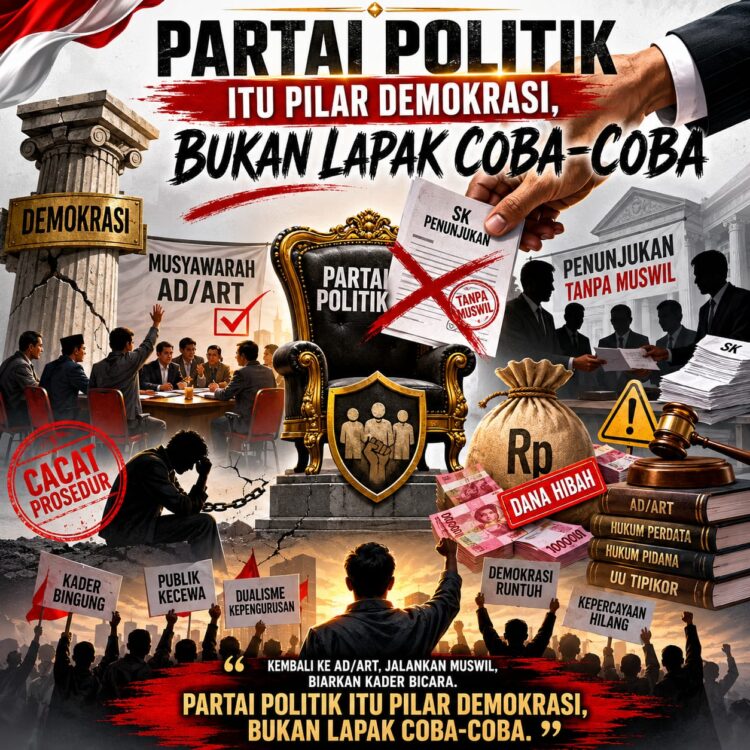 Partai Politik Itu Pilar Demokrasi, Bukan Lapak Coba-Coba
