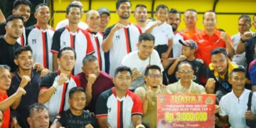 Bupati Al-Farlaky Main Langsung, Tim Pemda Aceh Timur Angkat Piala Kapolres Cup I