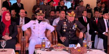 Bupati Al-Farlaky Hadiri HUT Bhayangkara Ke-80 di Mapolres Aceh Timur